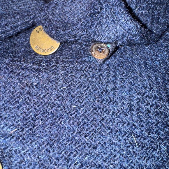 BROOKLYN TAILORS woven wool button down size 5 worn 2x men sizing - Picture 7 of 7